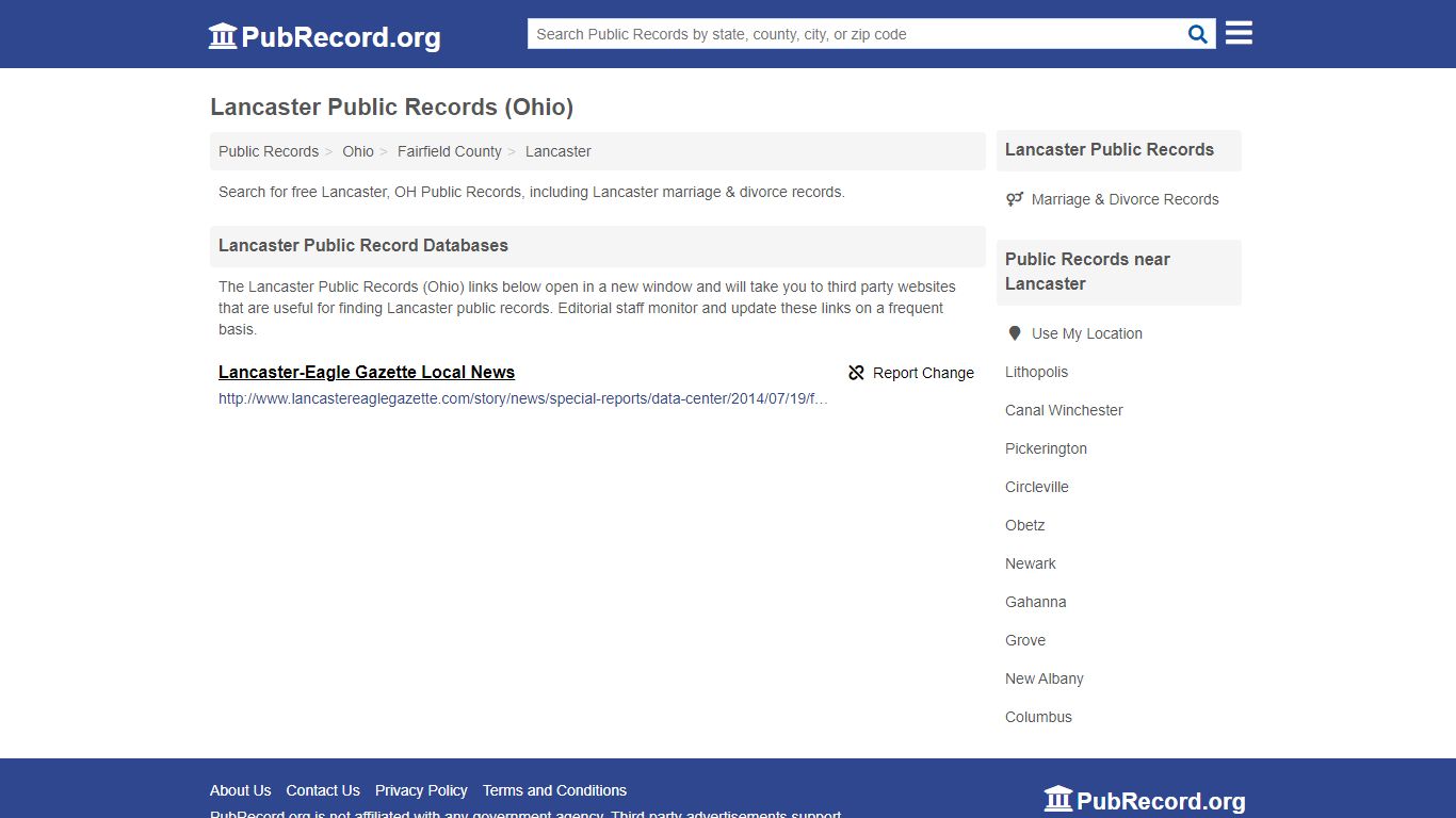 Free Lancaster Public Records (Ohio Public Records)